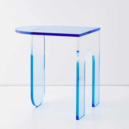 GigiandTom Arched Acrylic Side Table Blue