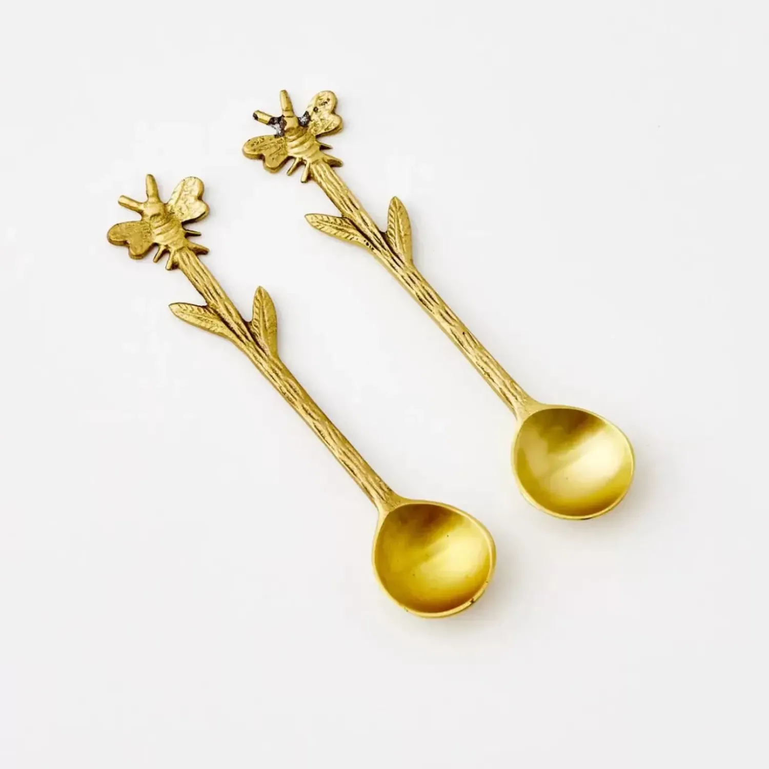 GigiandTom Bee Mine Brass Dessert Tea Spoon Set