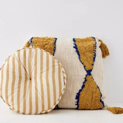 GigiandTom Boho Cotton Cushion With Insert Nude/Beige