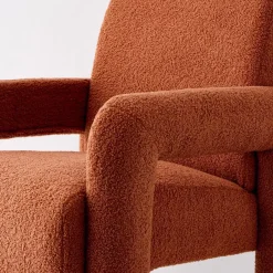 GigiandTom Boucle Accent Chair Terracotta