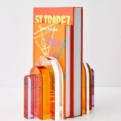GigiandTom Bow Crystal Bookends Amber Purple