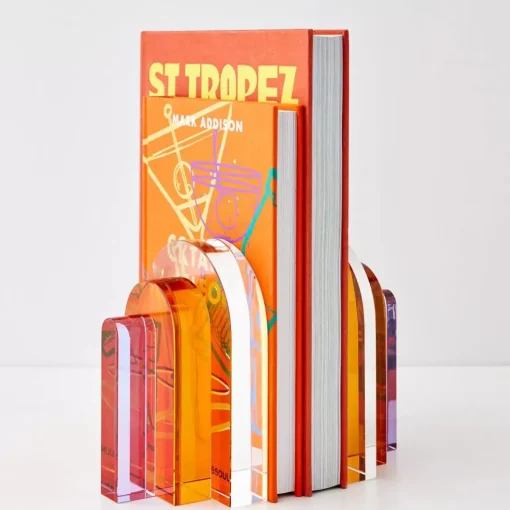 GigiandTom Bow Crystal Bookends Amber Purple