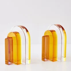 GigiandTom Bow Crystal Bookends Amber Purple
