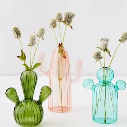 GigiandTom Cactus Small Coloured Glass Vase Green