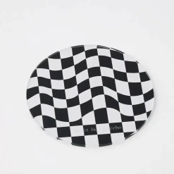 GigiandTom Check Acrylic Coaster Black