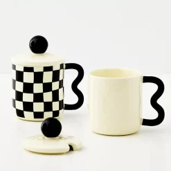 GigiandTom Check Ceramic Mug Black/White