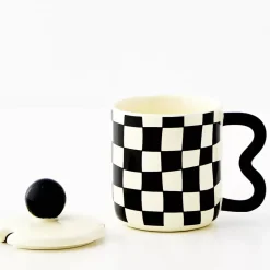 GigiandTom Check Ceramic Mug Black/White