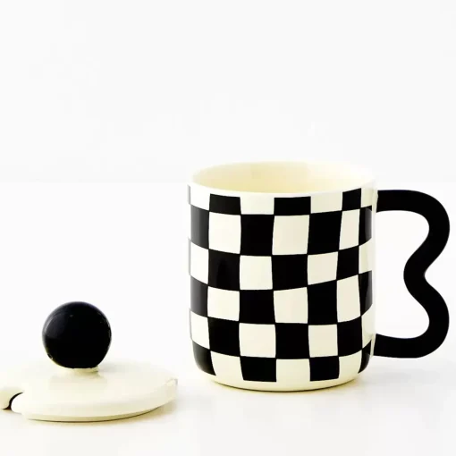 GigiandTom Check Ceramic Mug Black/White