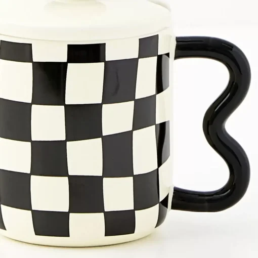 GigiandTom Check Ceramic Mug Black/White