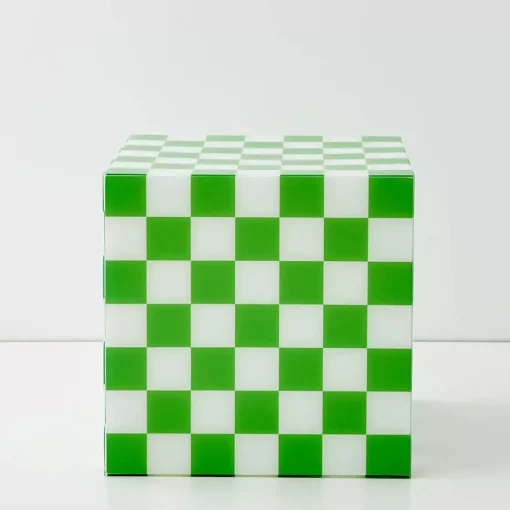 GigiandTom Checkerboard Acrylic Side Table Green