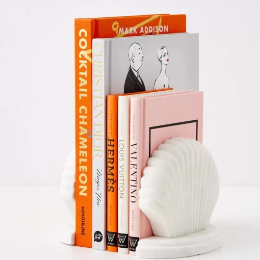 GigiandTom Clam Marble Bookends White