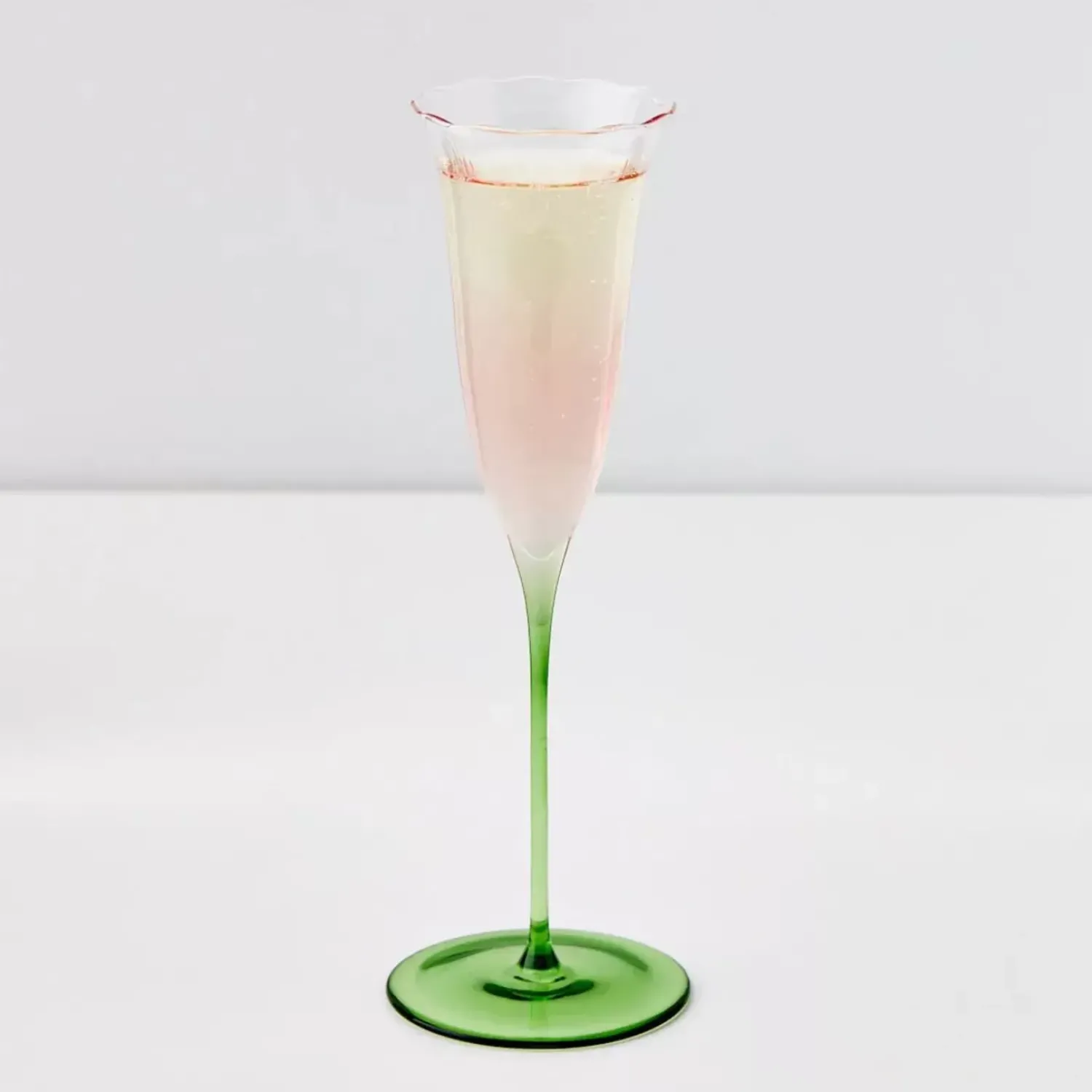 GigiandTom Coloured Bloom Champagne Glass Pink