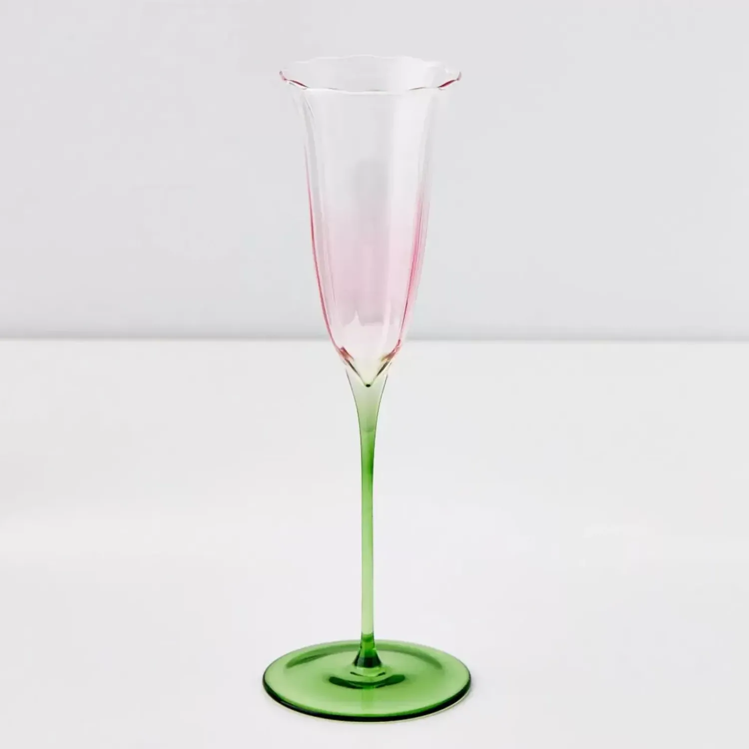 GigiandTom Coloured Bloom Champagne Glass Pink