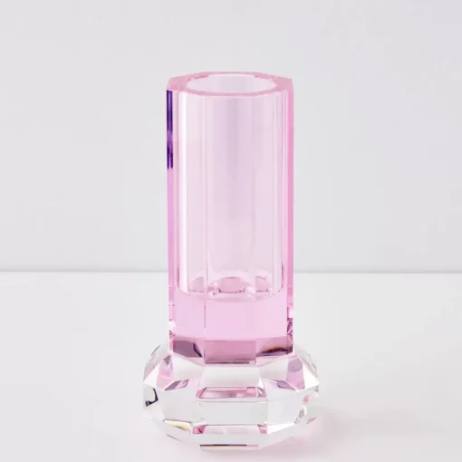 GigiandTom Cushion Crystal Cut Coloured Vase Pink
