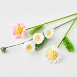 GigiandTom Daffodil Hand Knitted Crochet Flower White