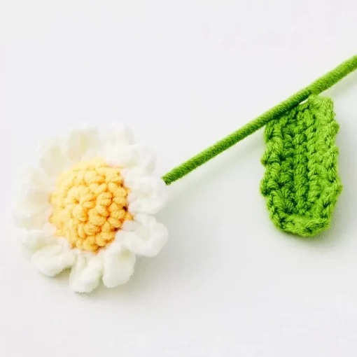 GigiandTom Daffodil Hand Knitted Crochet Flower White