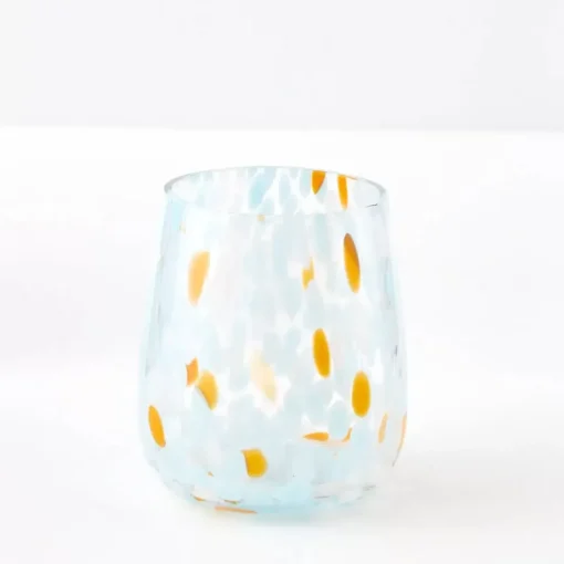 GigiandTom Dotted Glass Tumbler Blue/Orange