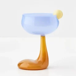GigiandTom Droplet Cocktail Glass Blue