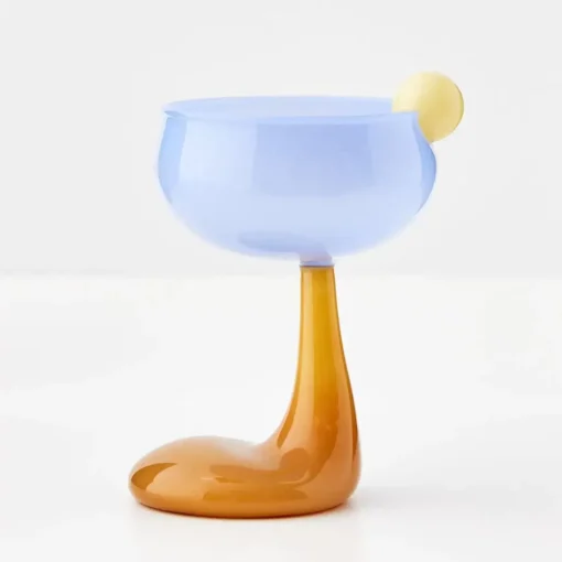 GigiandTom Droplet Cocktail Glass Blue