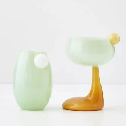 GigiandTom Droplet Glass Tumbler Set Green