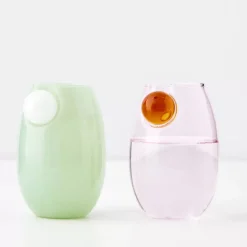 GigiandTom Droplet Glass Tumbler Set Pink