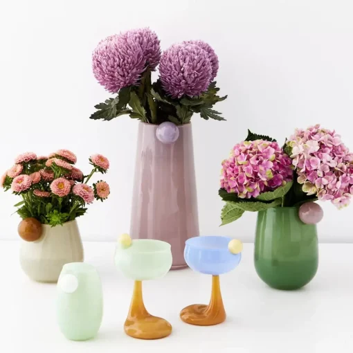 GigiandTom Droplet Small Coloured Glass Vase Yellow