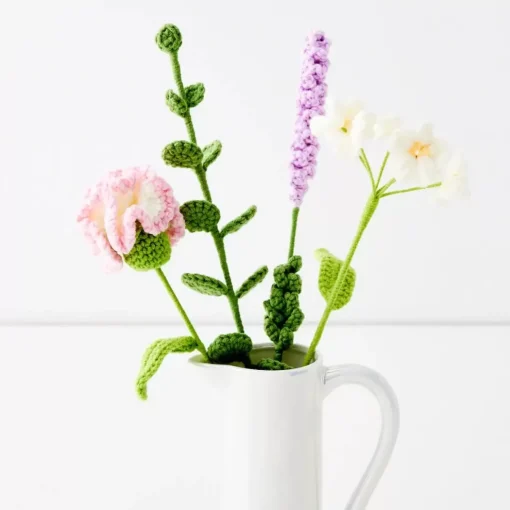 GigiandTom Eucalyptus Hand Knitted Crochet Flower Green