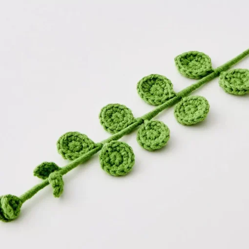 GigiandTom Eucalyptus Hand Knitted Crochet Flower Green