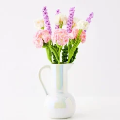 GigiandTom Freesia Hand Knitted Crochet Flower Pink