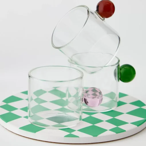 GigiandTom Glass Espresso Coffee Cup Pink