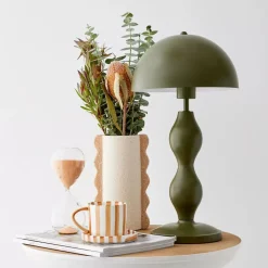 GigiandTom Hourglass Metal Table Lamp Olive