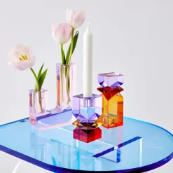 GigiandTom Infinity Crystal Cut Coloured Vase Pink