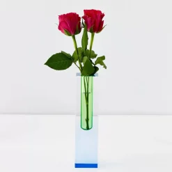 GigiandTom Kaleidoscope Ombre Acrylic Vase Navy/Green