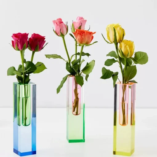 GigiandTom Kaleidoscope Ombre Acrylic Vase Navy/Green