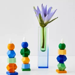 GigiandTom Kaleidoscope Ombre Acrylic Vase Navy/Green
