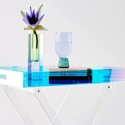 GigiandTom Kaleidoscope Ombre Acrylic Vase Navy/Green