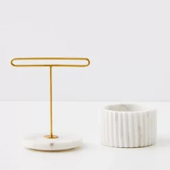 GigiandTom Jewellery Organisation*Keepsake 2 Piece Marble Jewellery Stand