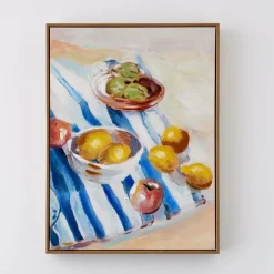 GigiandTom Lemon Picnic Framed Canvas Oil Painting