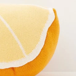 GigiandTom Lemon Yellow Cotton Cushion