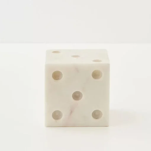 GigiandTom Marble Dice Sculpture White