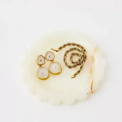 GigiandTom Marble Scallop Decorative Tray Beige