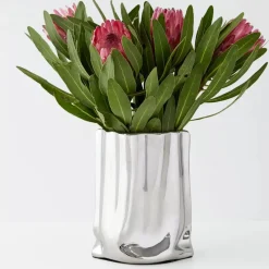GigiandTom Mercury Metal Vase Silver