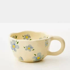 GigiandTom Painted Daisy Ceramic Mug Blue