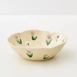 GigiandTom Painted Tulip Ceramic Bowl Purple