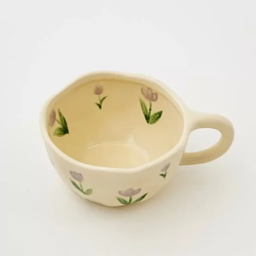 GigiandTom Painted Tulip Ceramic Mug Purple
