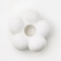 GigiandTom Petal Ceramic Taper Candle Holder White
