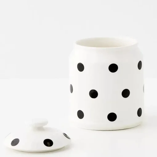 GigiandTom Polka Dot Ceramic Canister White