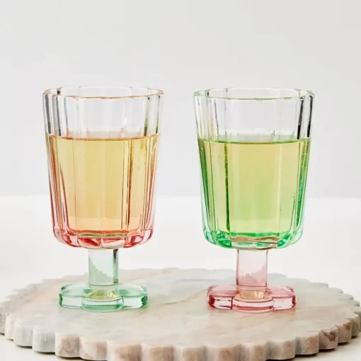 GigiandTom Posie Ribbed Wine Glass Pink