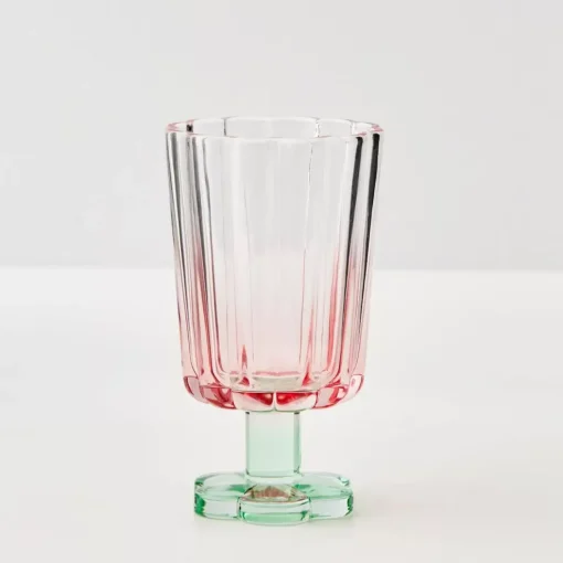 GigiandTom Posie Ribbed Wine Glass Pink