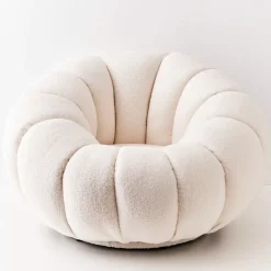 GigiandTom Pumpkin Accent Chair White